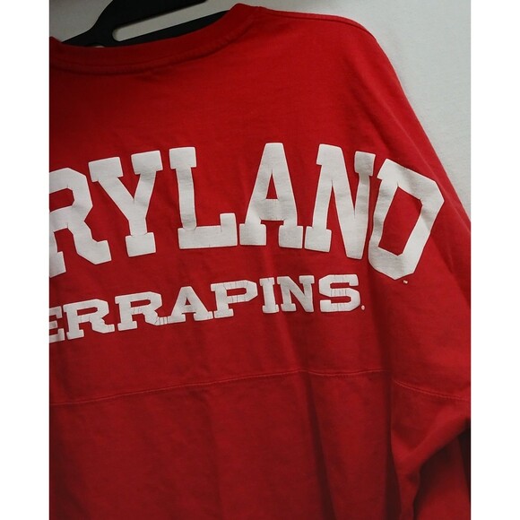 Maryland Terrapins Pressbox Oversized Long Sleeve Shirt Red L Spirit Jersey Type - Picture 5 of 6